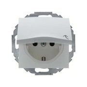 Gniazdo pojedyncze SCHUKO z pokrywą - Berker B.1/B.3/B.7 Glas