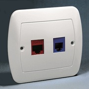 Gniazdo telefoniczne RJ-12 + komputerowe RJ-45 - Simon Akord