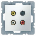 Gniazdo 3 x Chinch/S-Video - Berker B.1/B.3/B.7 Glas
