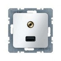 Gniazdo USB/3.5 mm Jack - Berker B.1/B.3/B.7 Glas