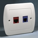 Gniazdo telefoniczne RJ-12 + komputerowe RJ-45 - Simon Akord